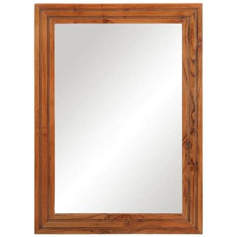 Specchio Da Bagno 50x70 Cm In Legno Massello Di Acacia E Vetro - Foto 2