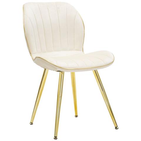 Sedia Paris Space Crema /gold Set 2 Pz Cm 46x58x77 - Foto 1