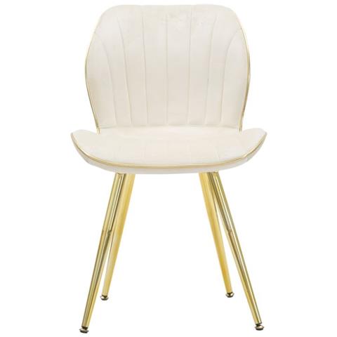 Sedia Paris Space Crema /gold Set 2 Pz Cm 46x58x77 - Foto 2