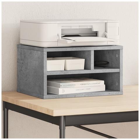 Supporto Stampante Grigio Cemento 40x32x22,5 Legno Multistrato - Foto 1