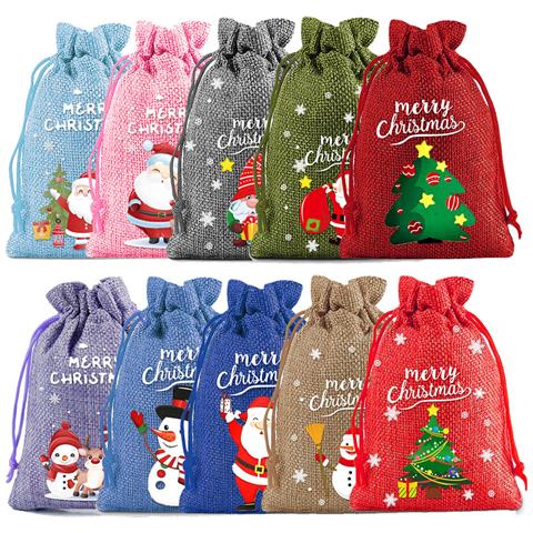 Sacchetti Regalo Di Iuta Di Natale 10-pack - Foto 1