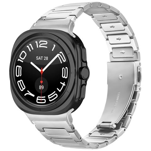 Cinturino Samsung Watch 7 47mm - Cinturino In Metallo In Acciaio Inossidabile Silver - Foto 2