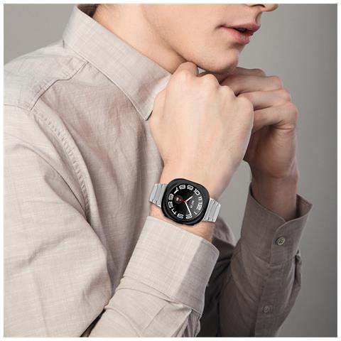 Cinturino Samsung Watch 7 47mm - Cinturino In Metallo In Acciaio Inossidabile Silver - Foto 6