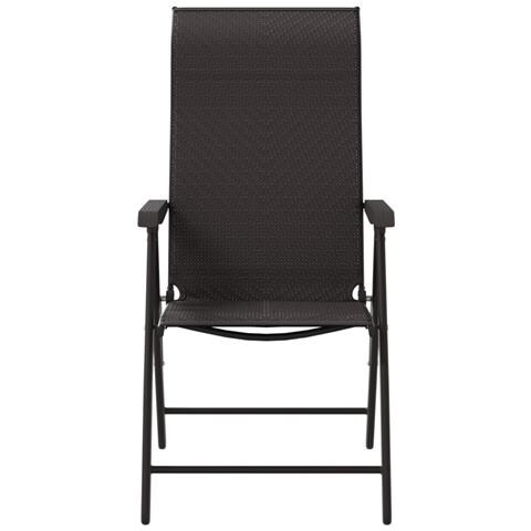 Sedie Pieghevoli da Giardino 8 pz Nere in Polyrattan - Foto 10