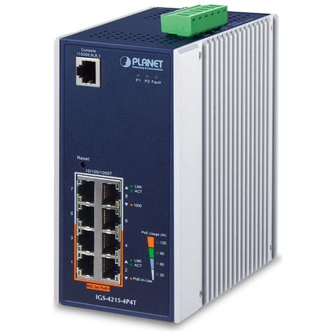 IGS-4215-4P4T switch di rete Gestito L2/L4 Gigabit Ethernet (10/100/1000) Supporto Power over Ethernet (PoE) Blu, Bianco - Foto 1