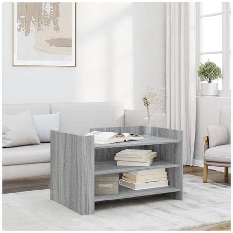 Tavolino Salotto Grigio Sonoma 80x50x50 Cm Legno Multistrato - Foto 1