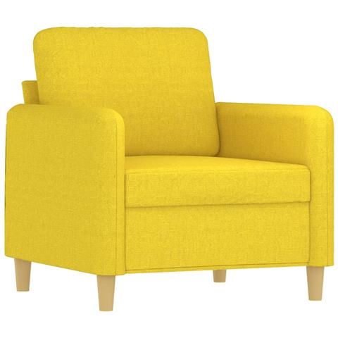 Poltrona Giallo Chiaro 60 Cm In Tessuto - Foto 2