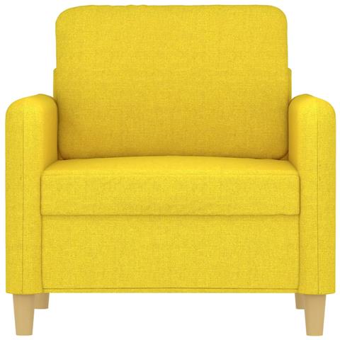 Poltrona Giallo Chiaro 60 Cm In Tessuto - Foto 3