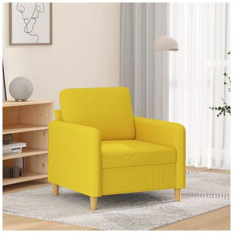 Poltrona Giallo Chiaro 60 Cm In Tessuto - Foto 1