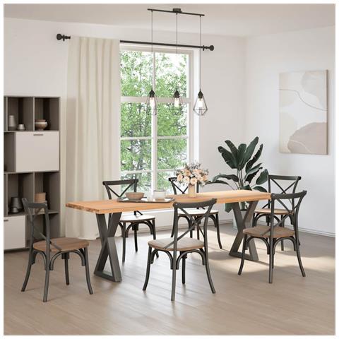 Gambe Per Tavolo Da Pranzo 2pz Antracite 60x(72-73,3)cm Acciaio - Foto 3
