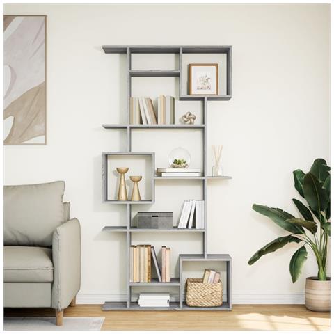Libreria Grigio Sonoma 92x29x188 Cm In Legno Multistrato - Foto 3