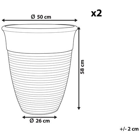 Set Di 2 Vasi Per Piante Katalima 50 Cm Grigio - Foto 7
