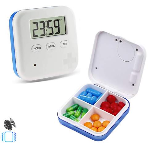 Contenitore Per Pillole Con 5 Allarmi Promemoria Al Giorno, Orologio Digitale E Conto Alla Rovescia. Allarme Sonoro E Vibrazione. - Foto 1