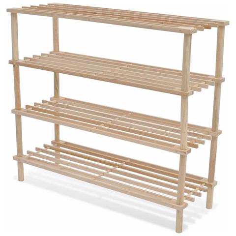 Lusso Casadino -  Scarpiere A 4 Livelli 2 Pz In Legno Massello Di Abete - Foto 1