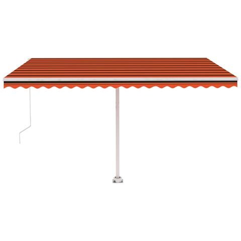 Tenda Retrattile Manuale Con Palo 450x300 Cm Arancio Marrone - Foto 2