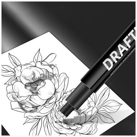 Set Di Penne Fineliner Di Precisione - 9 Penne Nere Per Disegno - Foto 2
