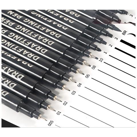 Set Di Penne Fineliner Di Precisione - 9 Penne Nere Per Disegno - Foto 5