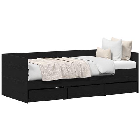 Divano letto Rovere nero Legno ingegnerizzato 90 x 190 cm - Foto 1