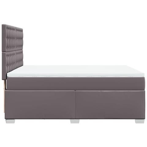 Giroletto a Molle con Materasso Grigio 140x190 cm in Similpelle - Foto 9