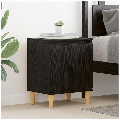 comodino rovere nero rovere nero legno ingegnerizzato - Foto 2