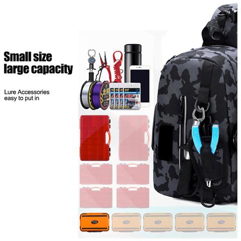 Borsa Da Pesca Multifunzionale Da Esterno - Organizza La Tua Attrezzatura Da Pesca Grey Camouflage - Foto 4