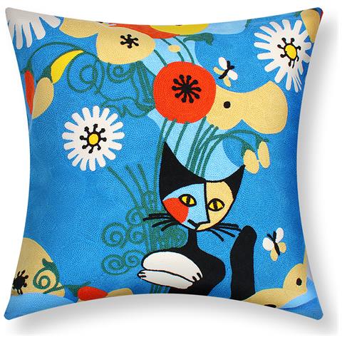 Set Di 2 Copricuscini 45x45 Cm Ricamati Art Felora - Foto 1