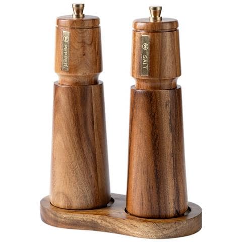 Set Di 2 Macinapepe Manuali Retrò Da 8 Pollici Con Base A 8 E Spazzola A Cucchiaio - Foto 5