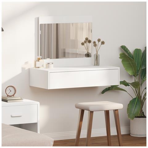 Tavolo trucco a parete Bianco 83x40x70 cm - Foto 2