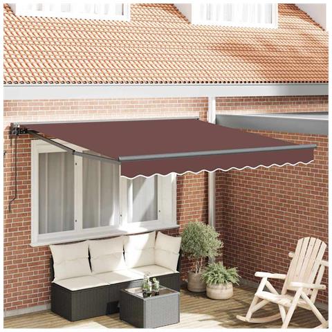 Tenda Retrattile Marrone 350x250 cm Tessuto - Foto 2