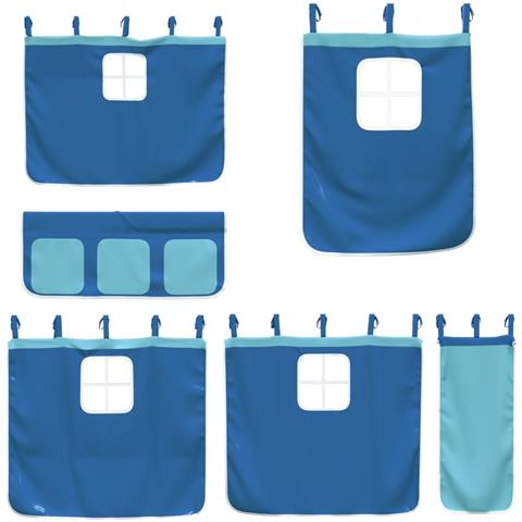 Letto a Castello senza Materasso Blu 75x190 cm Massello Pino - Foto 9