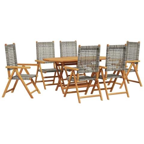 Set da Pranzo per Giardino 7 pcs Grigio - Foto 1