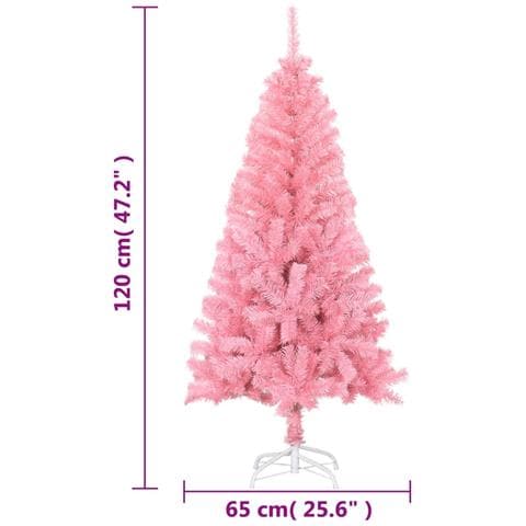 Albero Di Natale Artificiale Con Supporto Rosa 120 Cm Pvc - Foto 6