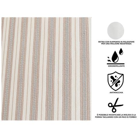 Tovaglia Antimacchia Pvc Proteggi Tavolo Maniva Glitter Riga 100x140 D4 Beige - Foto 2