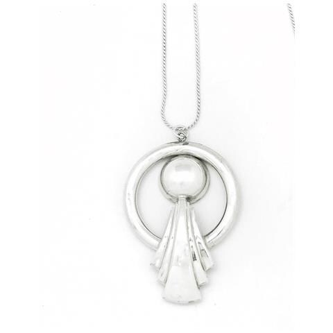 Collana Lunga, Design Argento, Placcato Ottone, 80 Cm - Foto 2