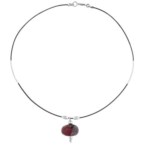 Girocollo In Vetro Di Murano Naturale, Argento 925, 40cm - Foto 1