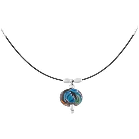 Girocollo In Vetro Di Murano Naturale, Argento 925, 40cm - Foto 4