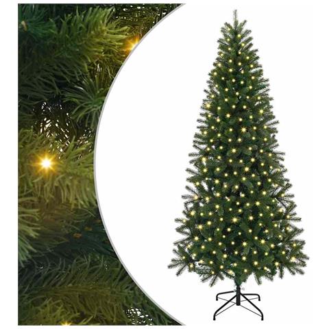 Albero di Natale artificiale con 300 LED Verde 240 cm PE e PVC - Foto 1
