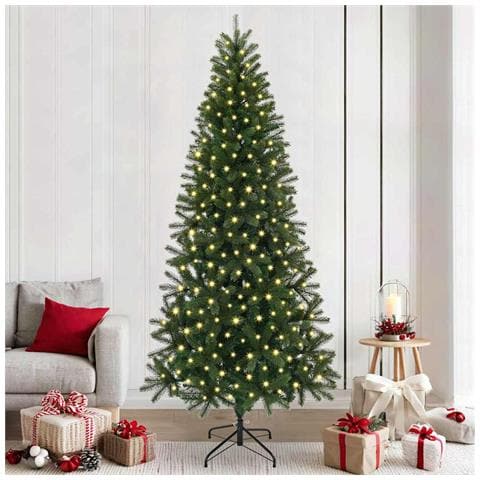 Albero di Natale artificiale con 300 LED Verde 240 cm PE e PVC - Foto 2