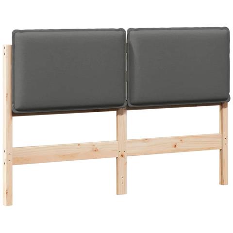 Testiera imbottita con testiera Grigio Naturale e Chiaro 135 cm - Foto 1