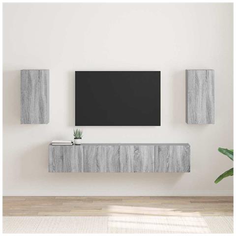 Mobile TV da parete 2 pcs Grigio Sonoma 30 x 31 x 60 cm - Foto 2
