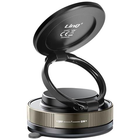 Supporto Magnetico Per Smartphone Girevole E Fissaggio A Ventosa, Nero - Foto 2