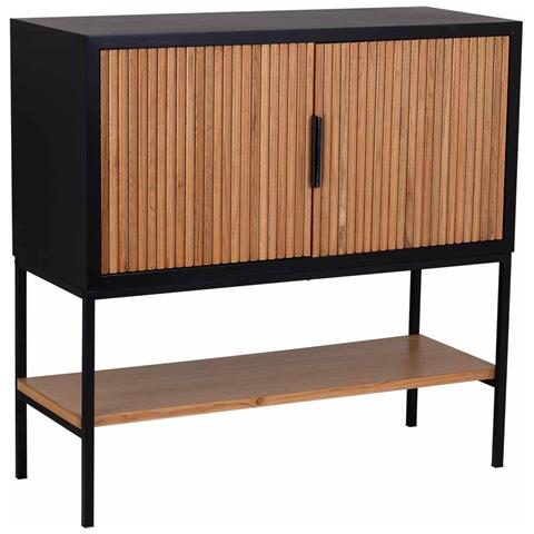 Credenza 2 Ante Legno E Metallo 100x40x100h Cm - Foto 1