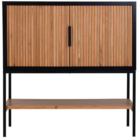 Credenza 2 Ante Legno E Metallo 100x40x100h Cm - Foto 2