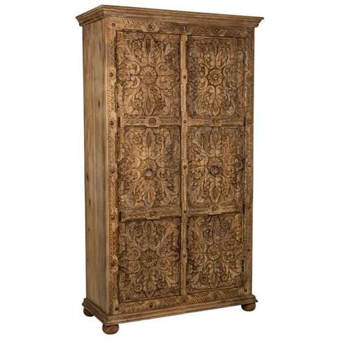Armadio In Legno Fatto A Mano Marrone 102x44x183h - Foto 1