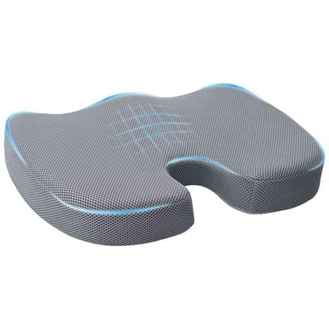 Cuscino per la seduta Grigio 47 x 37 x 8 cm Schiuma Memory - Foto 1