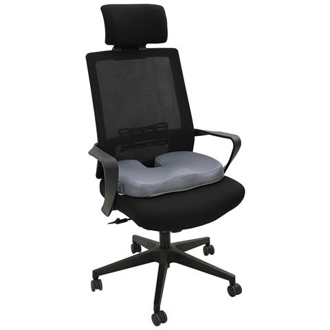 Cuscino per la seduta Grigio 47 x 37 x 8 cm Schiuma Memory - Foto 2