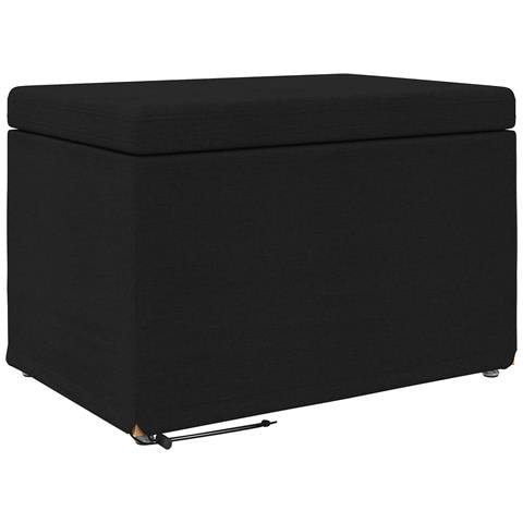 Pouf Nero 61 x 41 x 40 cm Tessuto e Legno Ingegnerizzato - Foto 1