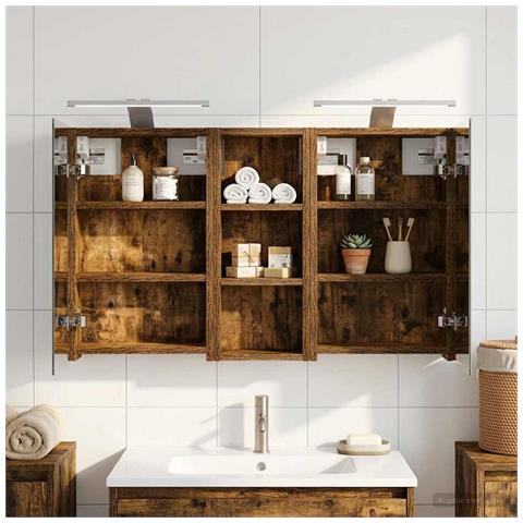 Set di Armadi da Bagno con lo scaffale 3 pcs 80 x 10,5 x 50 cm - Foto 2