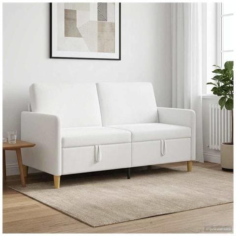 Divano con Storage Bianco 152 x 78 x 87 cm Poliestere - Foto 2