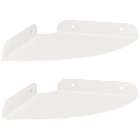 Mensola sospesa con lo scaffale 2 pcs Bianco 18 x 18 x 2 cm - Foto 1